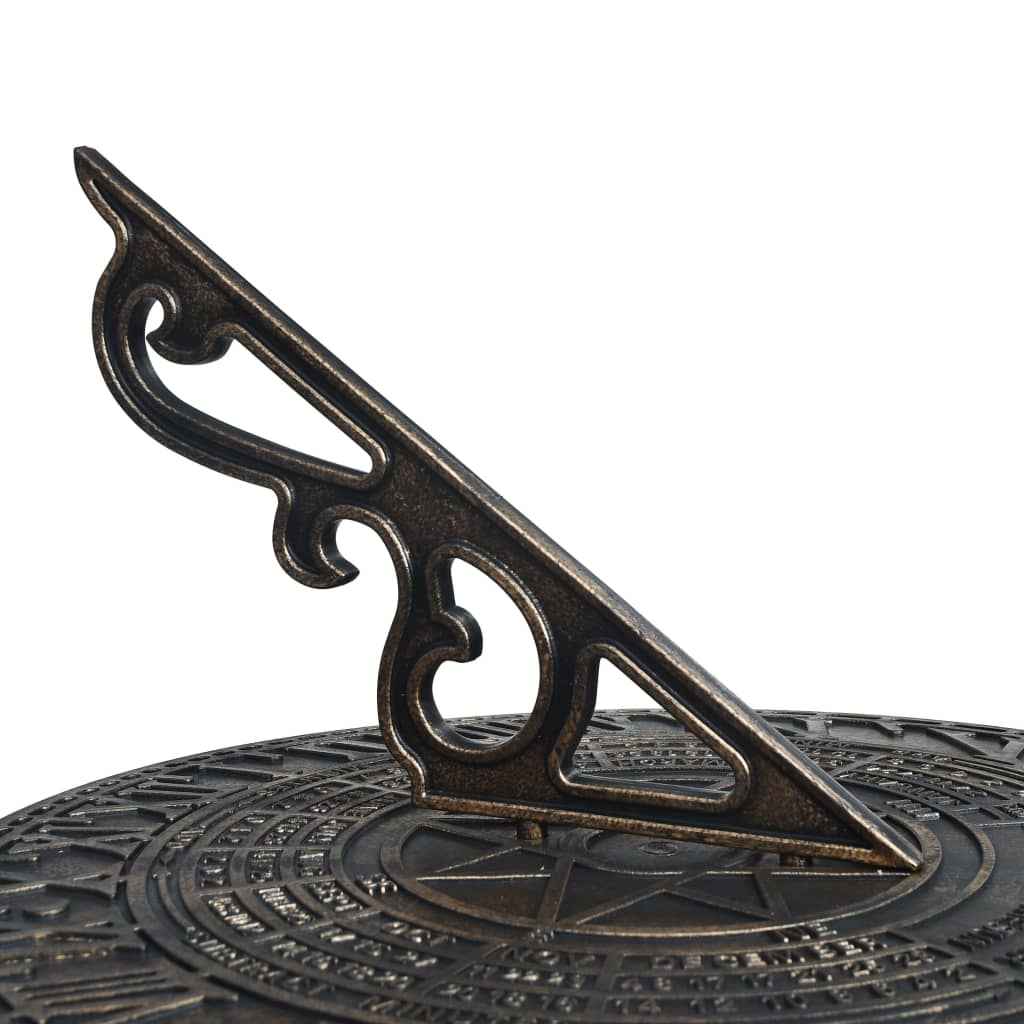 vidaXL Relógio de sol 35,5x82 cm plástico bronze