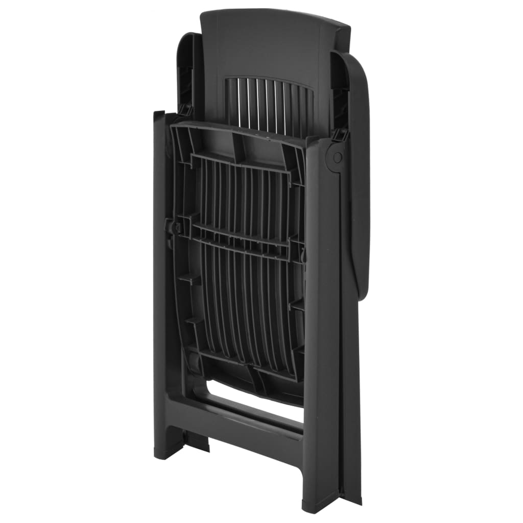 vidaXL Cadeiras de jardim reclináveis 2 pcs plástico antracite