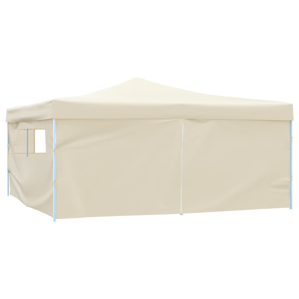 vidaXL Tenda dobrável com 4 paredes laterais 5x5 m creme
