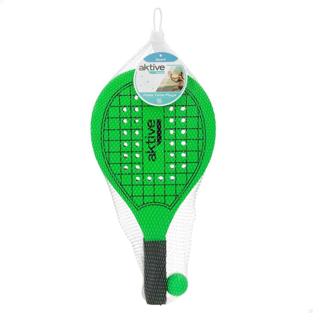 Pás de Praia com Bola Aktive Madeira 20,5 x 39,5 cm (24 Unidades)