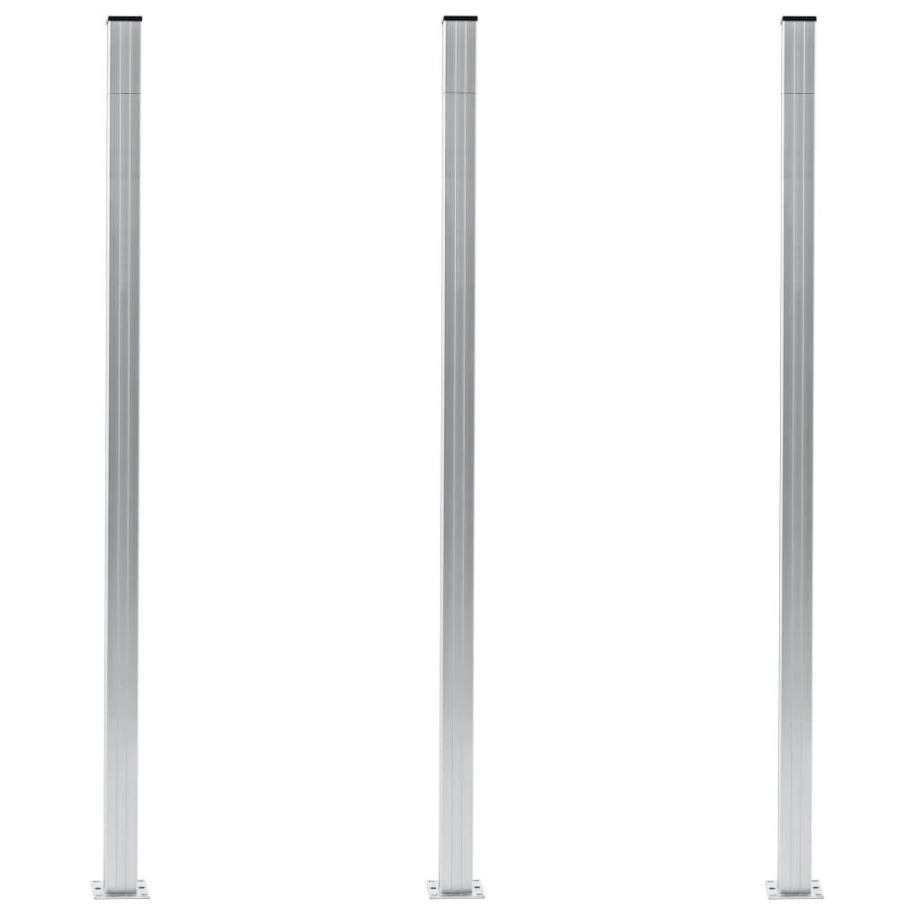 vidaXL Postes de cerca 2 pcs alumínio 185 cm cinzento-escuro