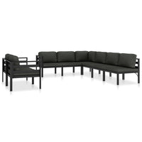 vidaXL 8 pcs conjunto lounge jardim com almofadões alumínio antracite