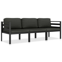 vidaXL 4 pcs conjunto lounge jardim com almofadões alumínio antracite
