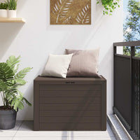 vidaXL Caixa arrumação p/ jardim 58,5x46x55 cm polipropileno castanho