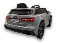 Audi RS6,12 volt elektrische kinderauto met rubberen banden, leder zitje en meer!