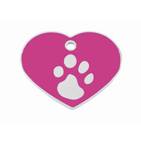 Placa identificativa para colar Imarc Heart Cor de Rosa Prateado