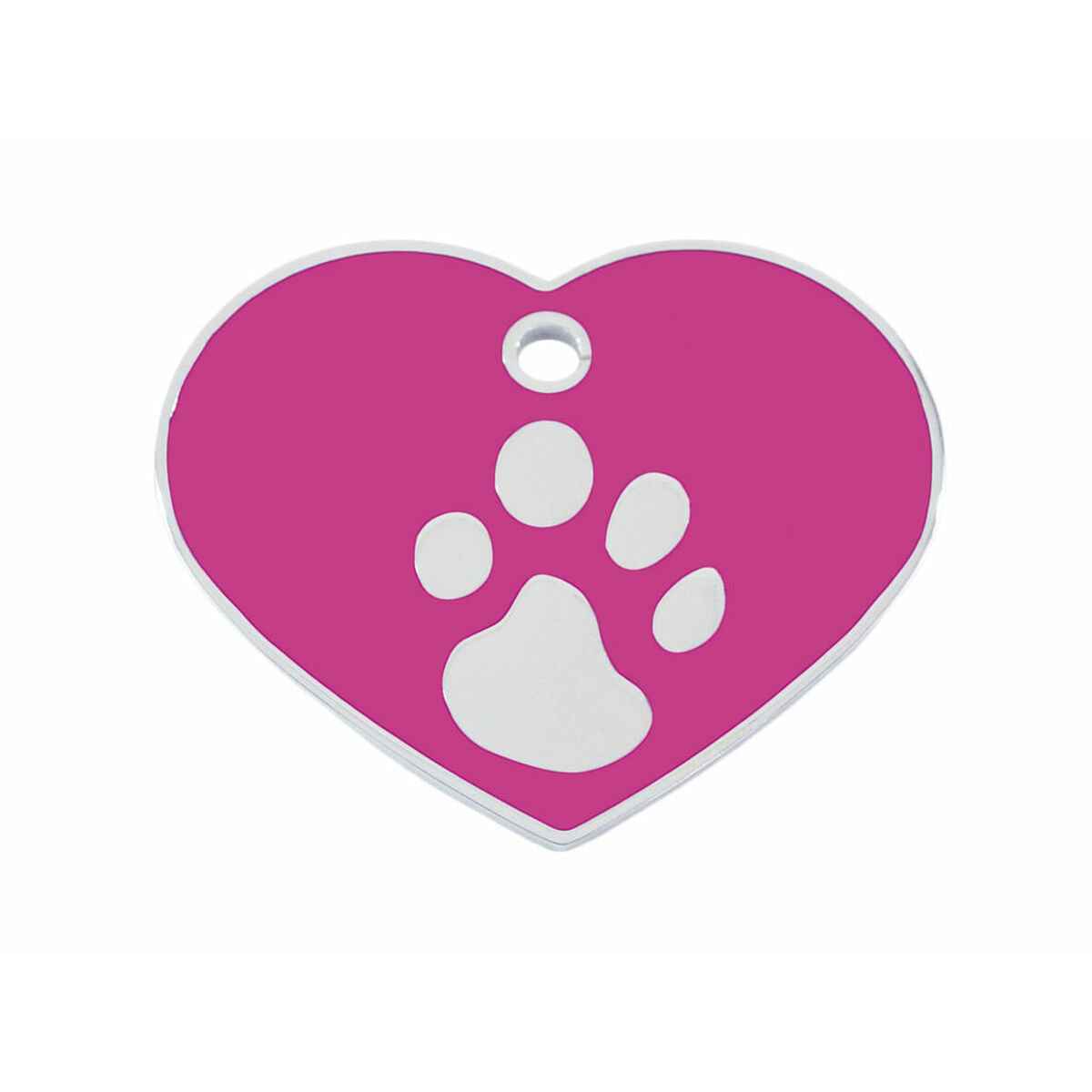 Placa identificativa para colar Imarc Heart Cor de Rosa Prateado