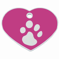 Placa identificativa para colar Imarc Heart Cor de Rosa Prateado