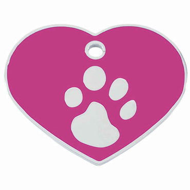 Placa identificativa para colar Imarc Heart Cor de Rosa Prateado