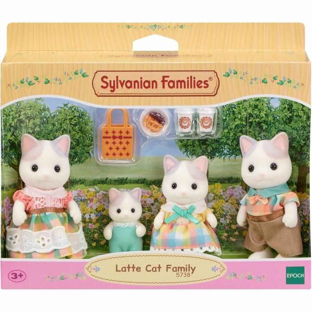 Acessórios para Casa de Bonecas Sylvanian Families 5738 Latte Cat Family