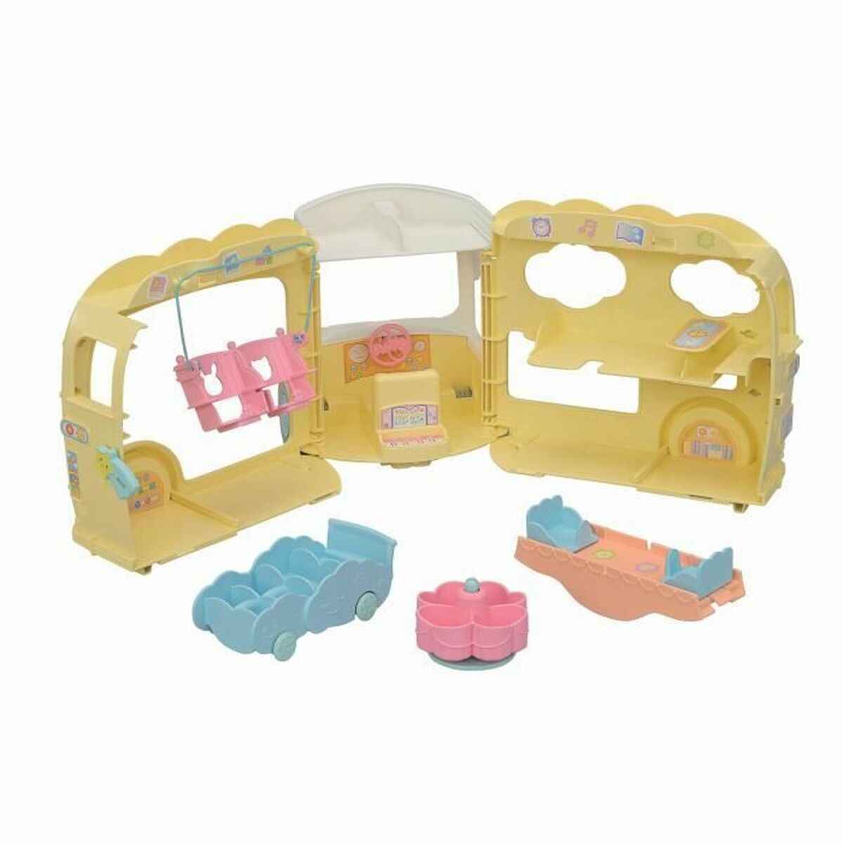 Acessórios para Casa de Bonecas Sylvanian Families 5744 Rainbow Fun Nursery Bus