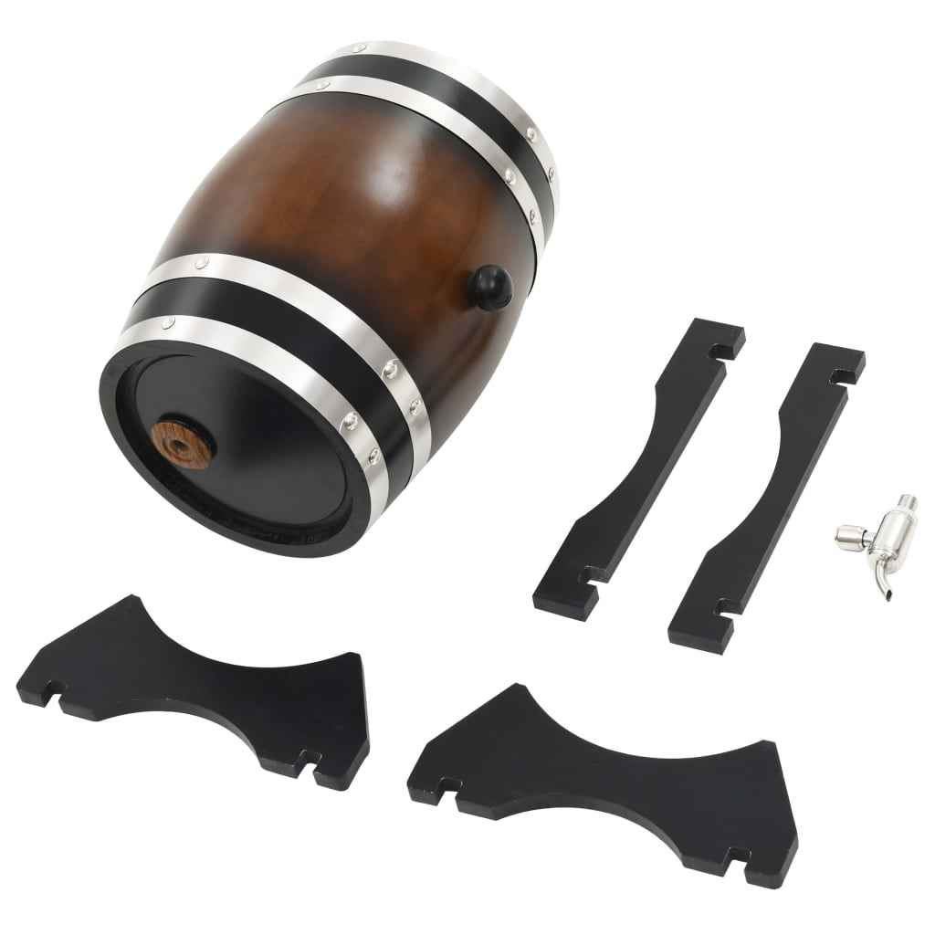 vidaXL Barril de vinho com torneira em madeira de pinho maciça 6 L