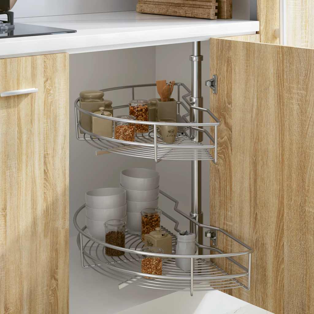 vidaXL Unidade cestos p/ cozinha 2 pcs 180 graus 75x38x80 cm