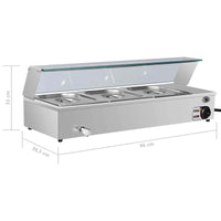 vidaXL Bandejas Térmicas Prateado Aço inoxidável