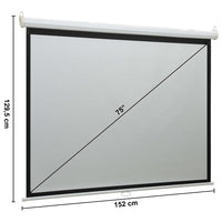 vidaXL Tela de projeção 75" 4:3