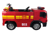 Brandweer Accu Auto, 12 volt elektrische kinderauto met veel accessoires!