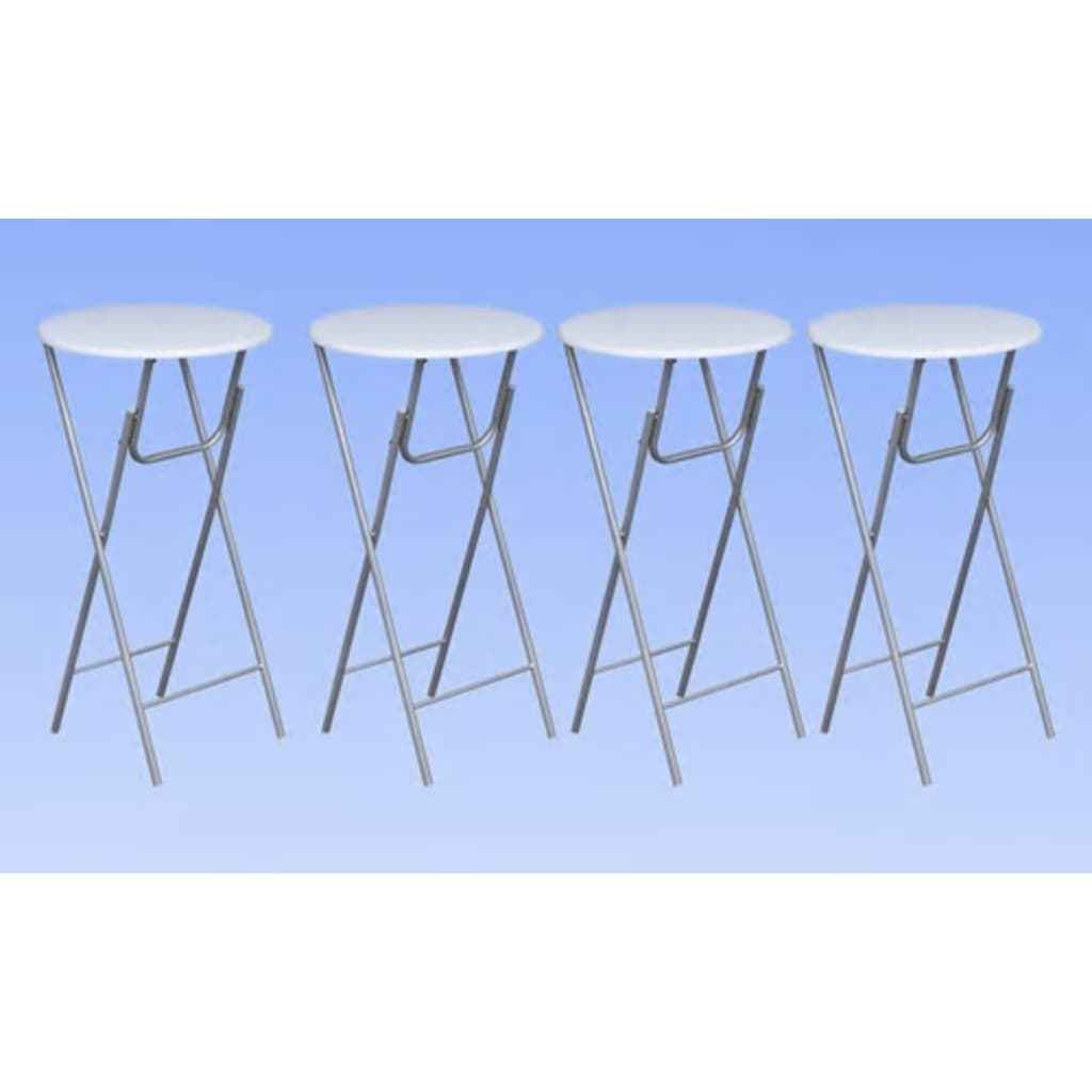 vidaXL Mesas de bar 4 pcs com tampo MDF branco