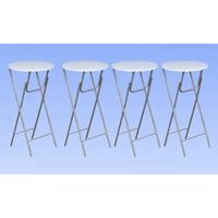 vidaXL Mesas de bar 4 pcs com tampo MDF branco