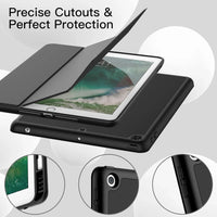 Capa para iPad 6.ª/5.ª geração (2018/2017) 9,7 polegadas compatível com Apple Pencil Preta
