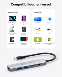 Adaptador NOVOO 5 em 1 HUB
