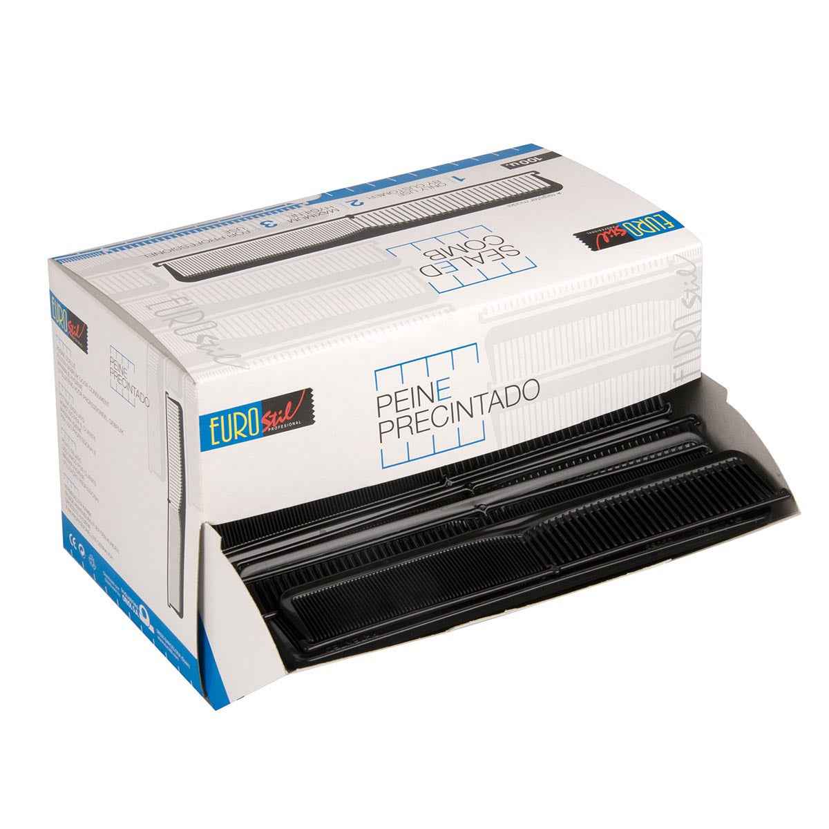 Eurostil Dispensador Peines Un Uso Precintados Negro Negro 1Un