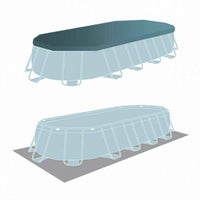 Piscina Desmontável Intex Prism Frame 610 x 122 x 305 cm 610 x 305 x 122 cm 18.202 l Cinzento Ovalada
