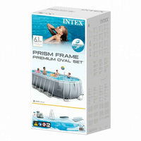 Piscina Desmontável Intex Prism Frame 610 x 122 x 305 cm 610 x 305 x 122 cm 18.202 l Cinzento Ovalada