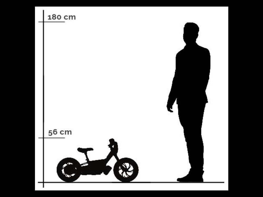 24 volt elektrische balance bike met 12 inch wielen, elektrische motor - zwart