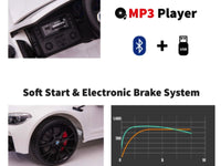 BMW M5, Leder zitje, Rubberen banden, Kinder Accu Auto!