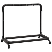 vidaXL Suporte dobrável para guitarras 5 secções 74x41x66 cm aço preto