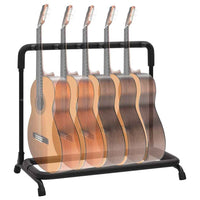 vidaXL Suporte dobrável para guitarras 5 secções 74x41x66 cm aço preto
