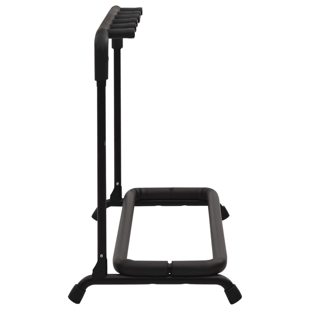 vidaXL Suporte dobrável para guitarras 5 secções 74x41x66 cm aço preto