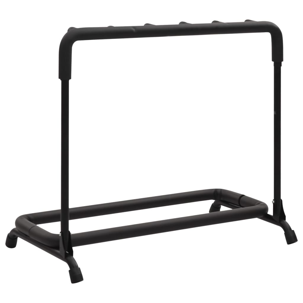 vidaXL Suporte dobrável para guitarras 5 secções 74x41x66 cm aço preto