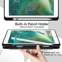 Capa para iPad 6.ª/5.ª geração (2018/2017) 9,7 polegadas compatível com Apple Pencil Preta