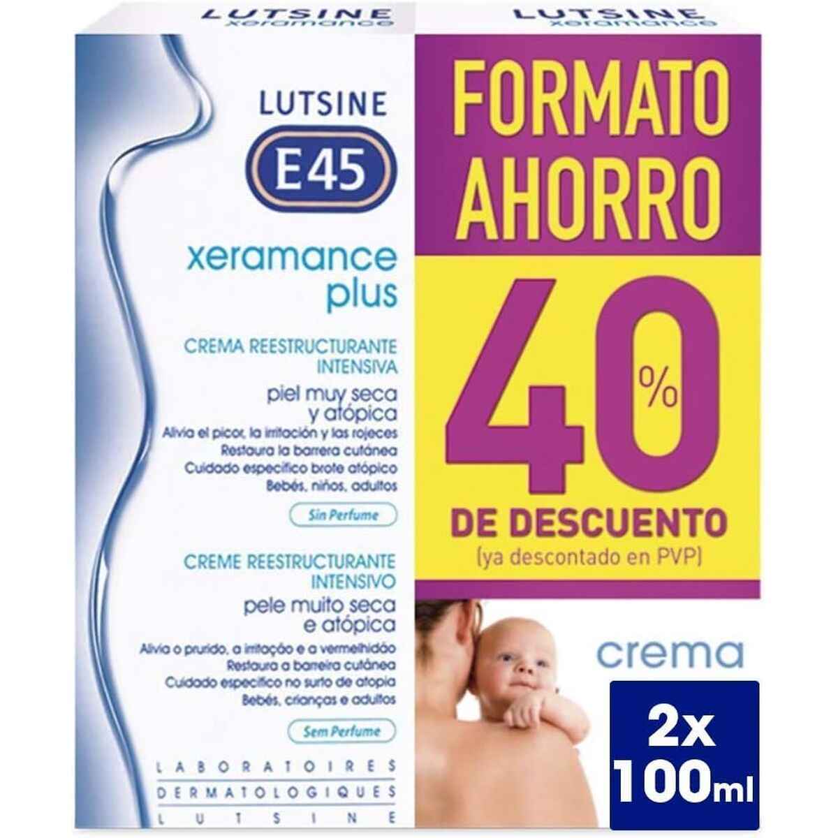 Creme Corporal Lutsine E45 XERAMANCE PLUS 100 ml 2 Unidades