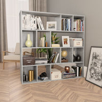 vidaXL Divisória/estante 110x24x110 cm contraplacado cinzento cimento
