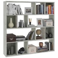 vidaXL Divisória/estante 110x24x110 cm contraplacado cinzento cimento