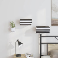 vidaXL Prateleira de Parede 4 pcs Preto 6 x 10.8 x 6.6 cm