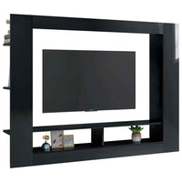 vidaXL Móvel de TV 152x22x113 cm derivados de madeira preto brilhante