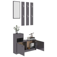 vidaXL Unidade corredor 100x25x76,5 cm contraplacado cinzento cimento
