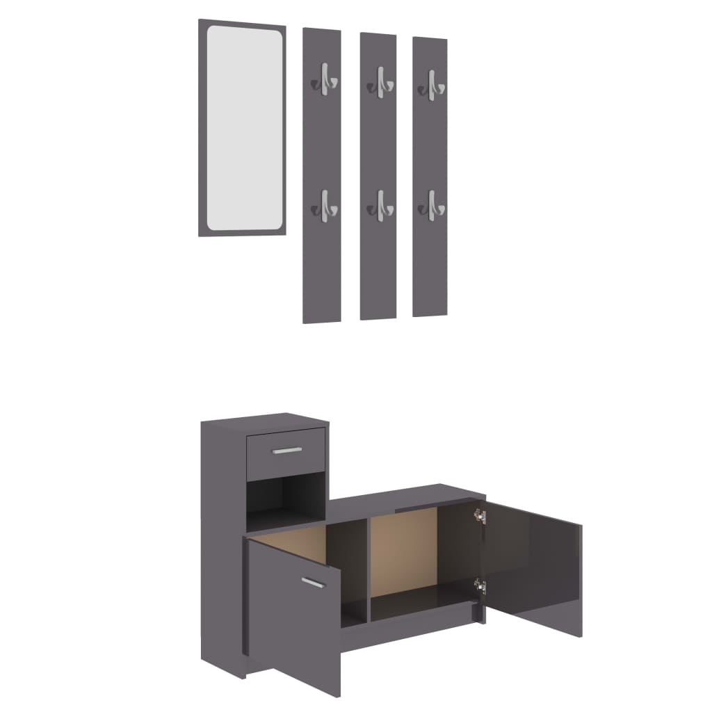 vidaXL Unidade corredor 100x25x76,5 cm contraplacado cinzento cimento