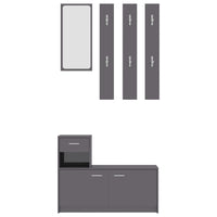vidaXL Unidade corredor 100x25x76,5 cm contraplacado cinzento cimento