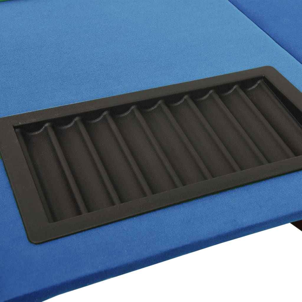 vidaXL Mesa poker 10 jogadores 160x80x75cm c/ tabuleiro de fichas azul