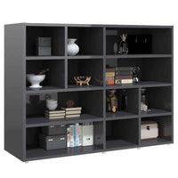 vidaXL Móvel lateral 97x32x72 cm contraplacado cinzento brilhante