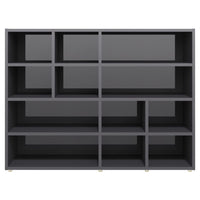 vidaXL Móvel lateral 97x32x72 cm contraplacado cinzento brilhante