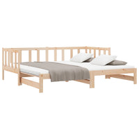 vidaXL Sofá-cama de puxar 2x(80x200) cm madeira de pinho maciça