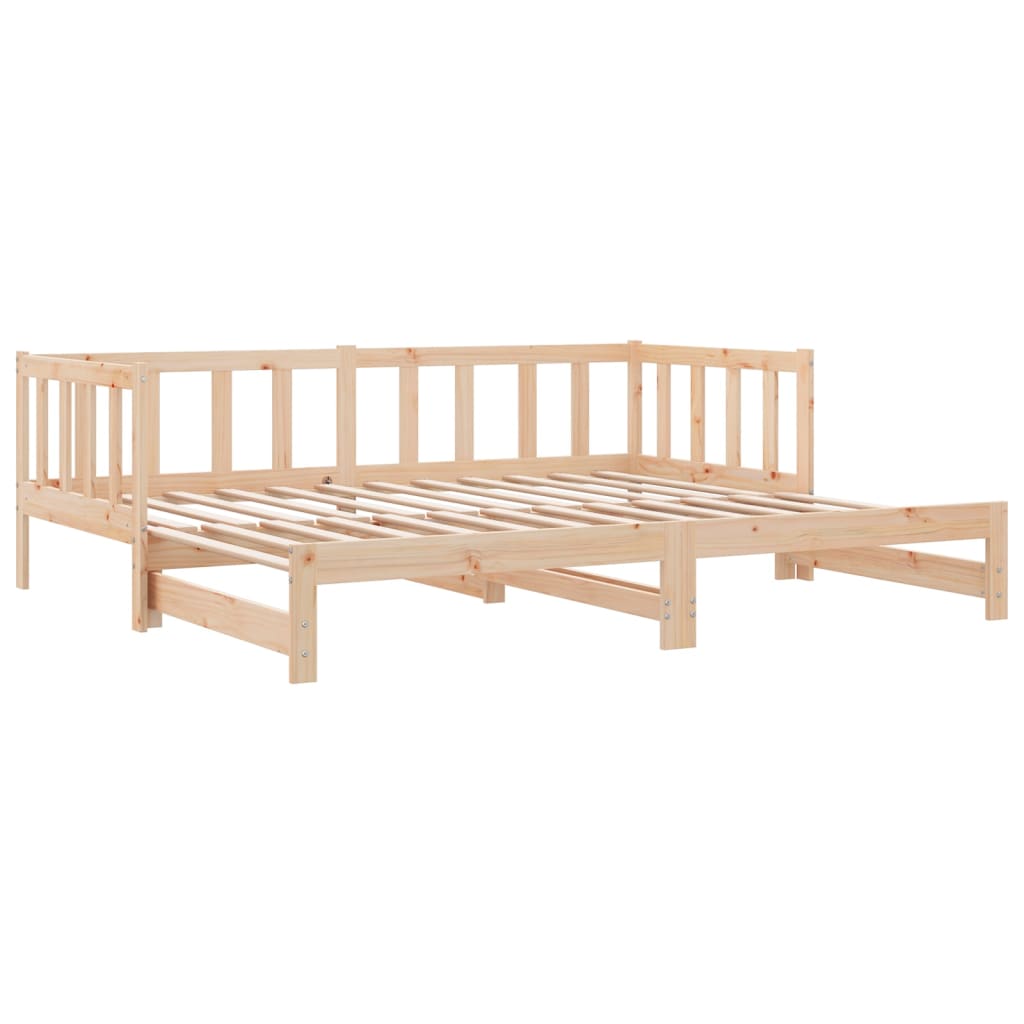 vidaXL Sofá-cama de puxar 2x(80x200) cm madeira de pinho maciça