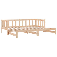 vidaXL Sofá-cama de puxar 2x(80x200) cm madeira de pinho maciça
