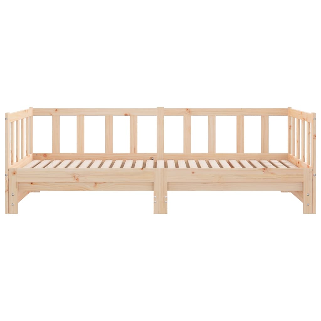 vidaXL Sofá-cama de puxar 2x(80x200) cm madeira de pinho maciça