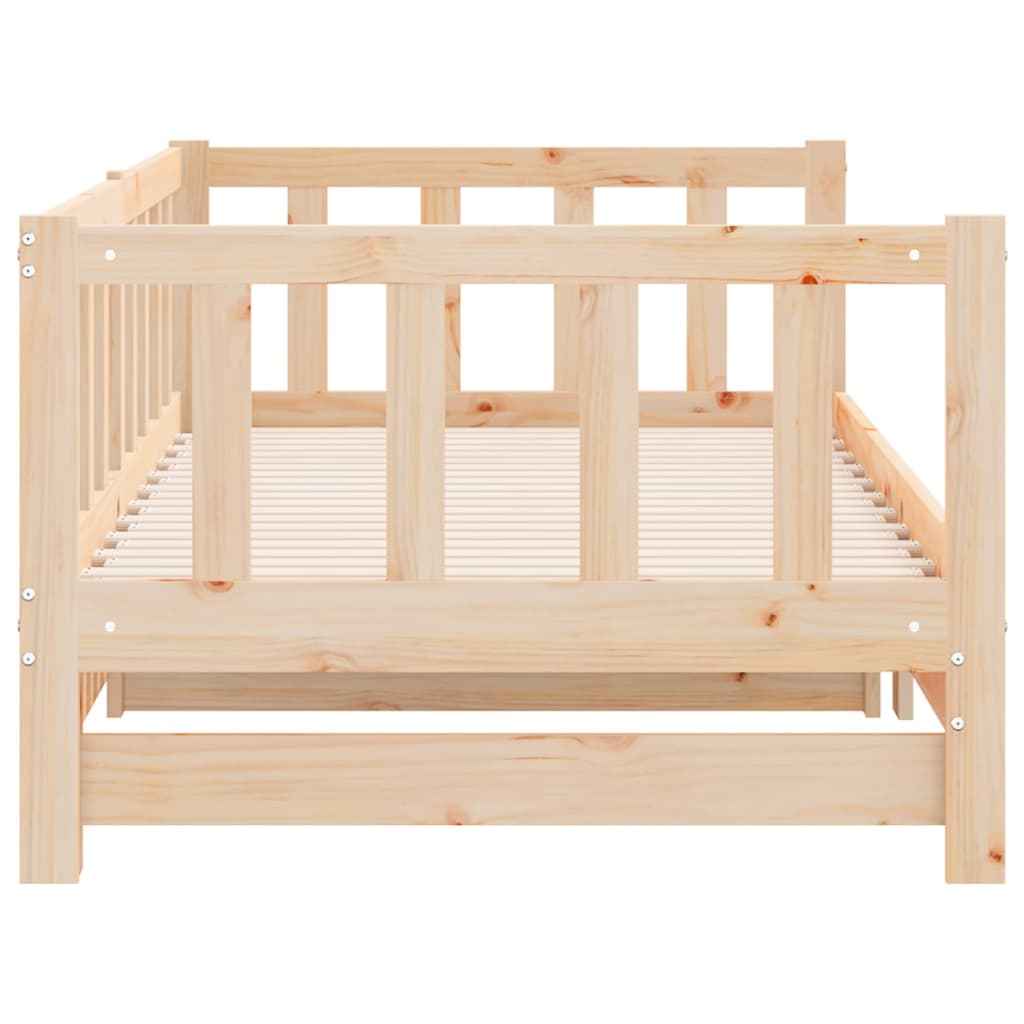 vidaXL Sofá-cama de puxar 2x(80x200) cm madeira de pinho maciça